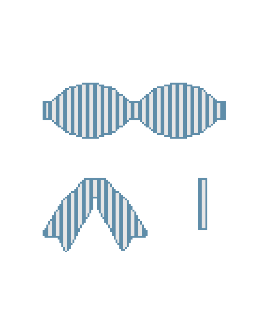 3D Blue Stripe Bow Wholesale