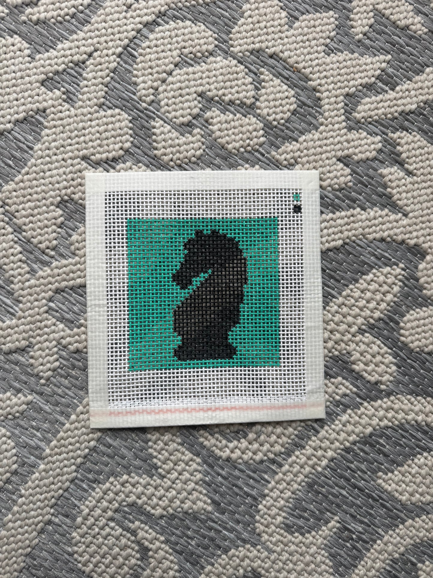 Beginner Chess Knight Black and Turquoise