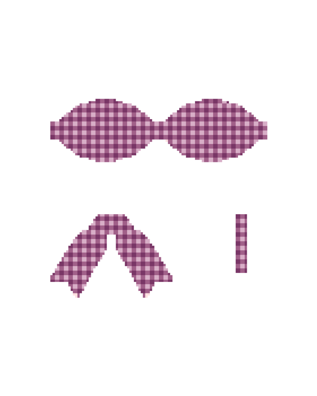 3D Purple Gingham Bow Wholesale