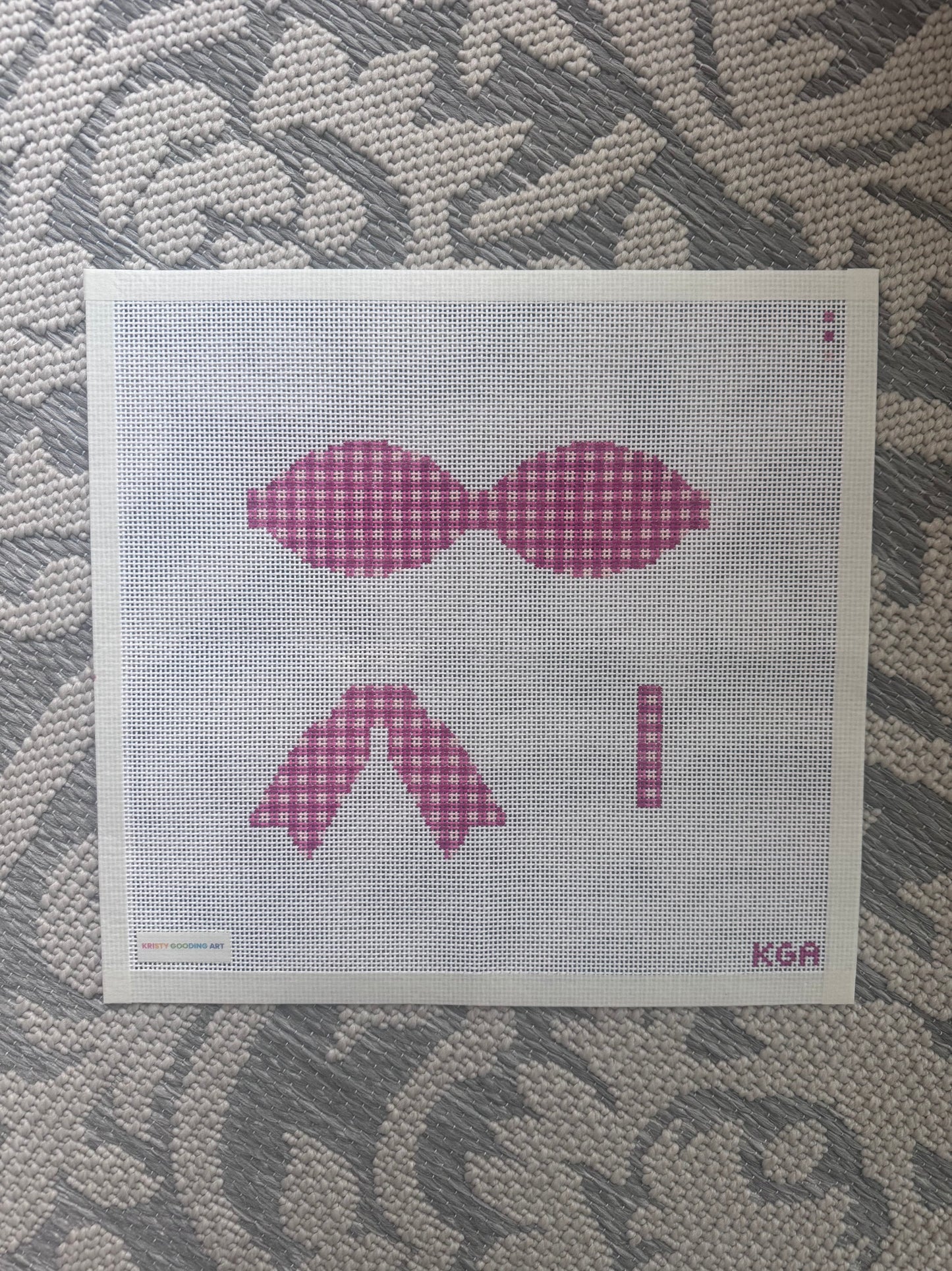 3D Pink Gingham Bow