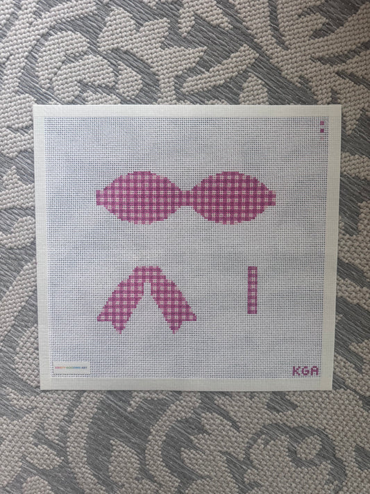 3D Pink Gingham Bow